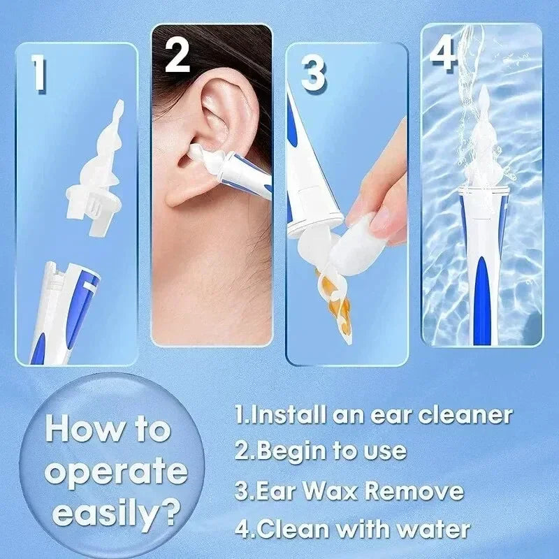 Soft Silicone Ear Wax Remover Tool – 16 Replacement Tips Ear Cleaning Tool HIP
