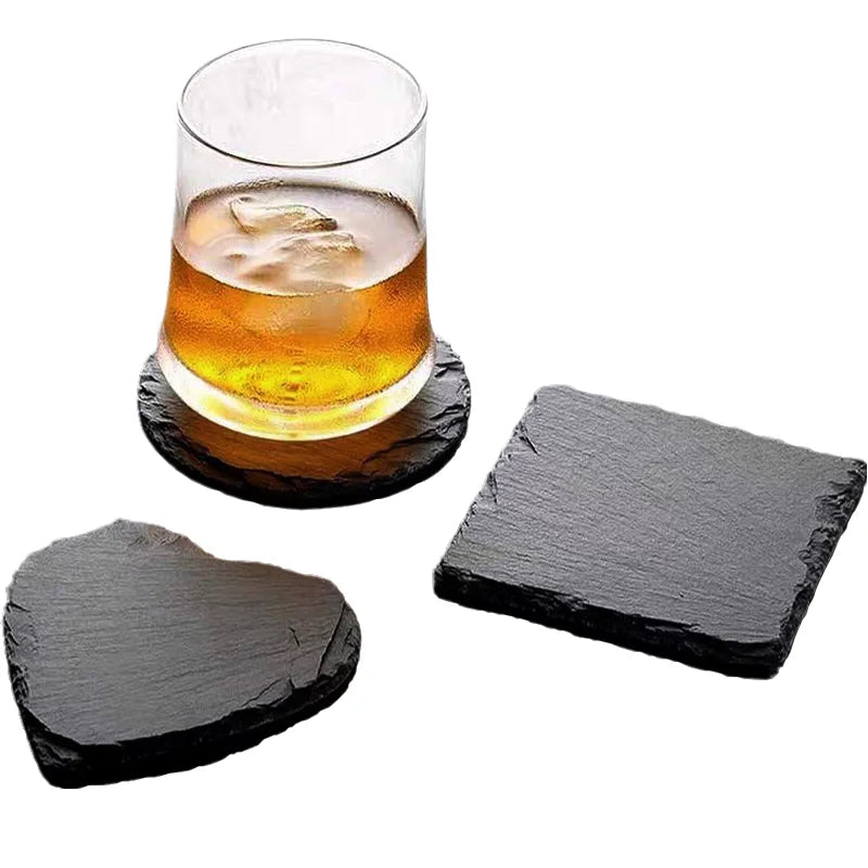10cm Natural Stone Coaster – Rock Cup Mat for Bar & Kitchen Stone Coaster HIP