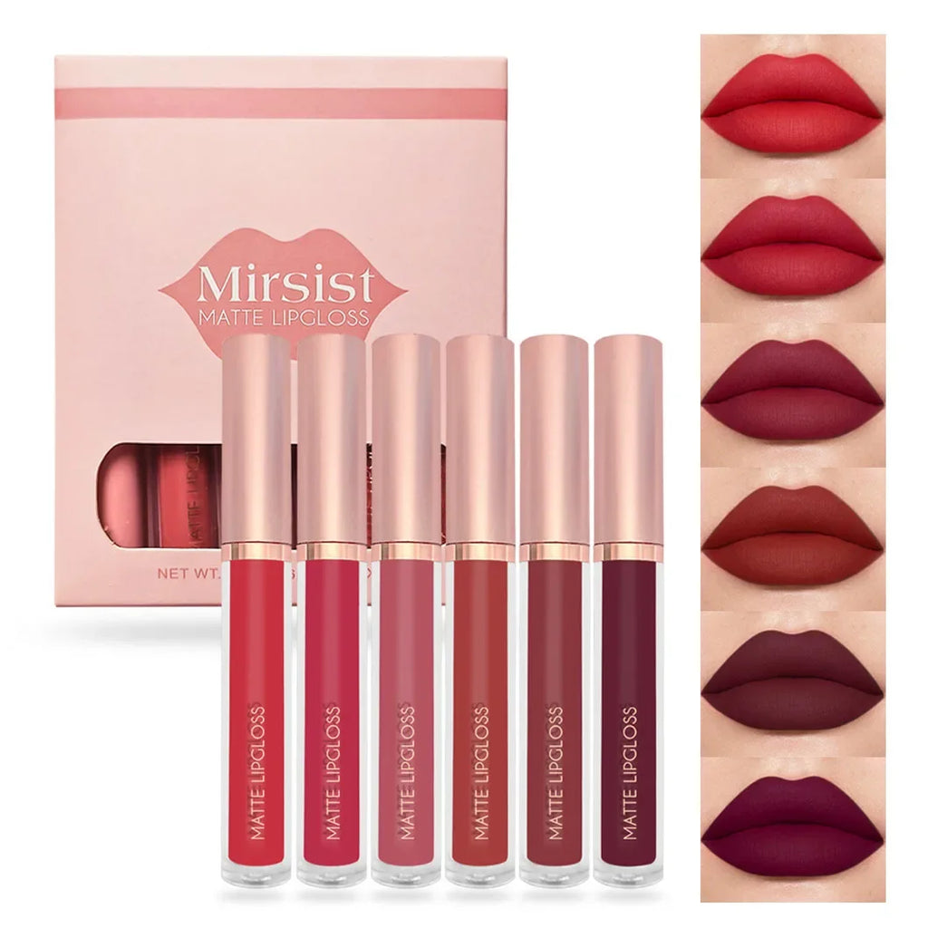 Mirsist 6-Piece Matte Liquid Lipstick Set – Waterproof & Long Lasting Matte Liquid Lipstick HIP