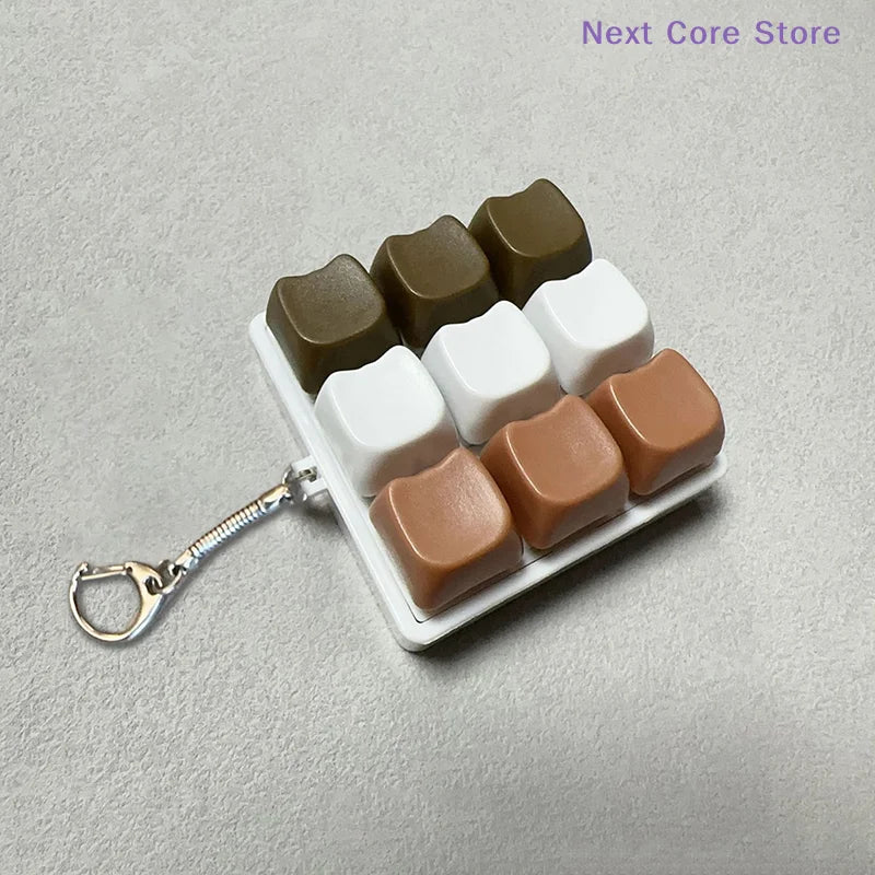 9-Key Mechanical Fidget Keychain | Keyboard Switch Tester Toy Fidget Keychain Toy HIP
