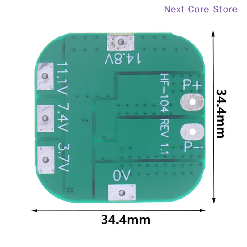 4S 14.8V Li-Ion BMS Protection Board 18650 – 20A Battery Protection Board HIP