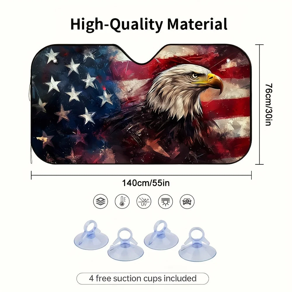 Patriotic Eagle American Flag Car Sunshade – Foldable Car Sunshade HIP