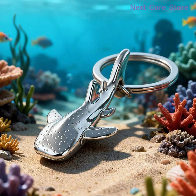 Metal Whale Shark Keychain – Ocean Pendant Key Ring Gift Novelty Keychain HIP