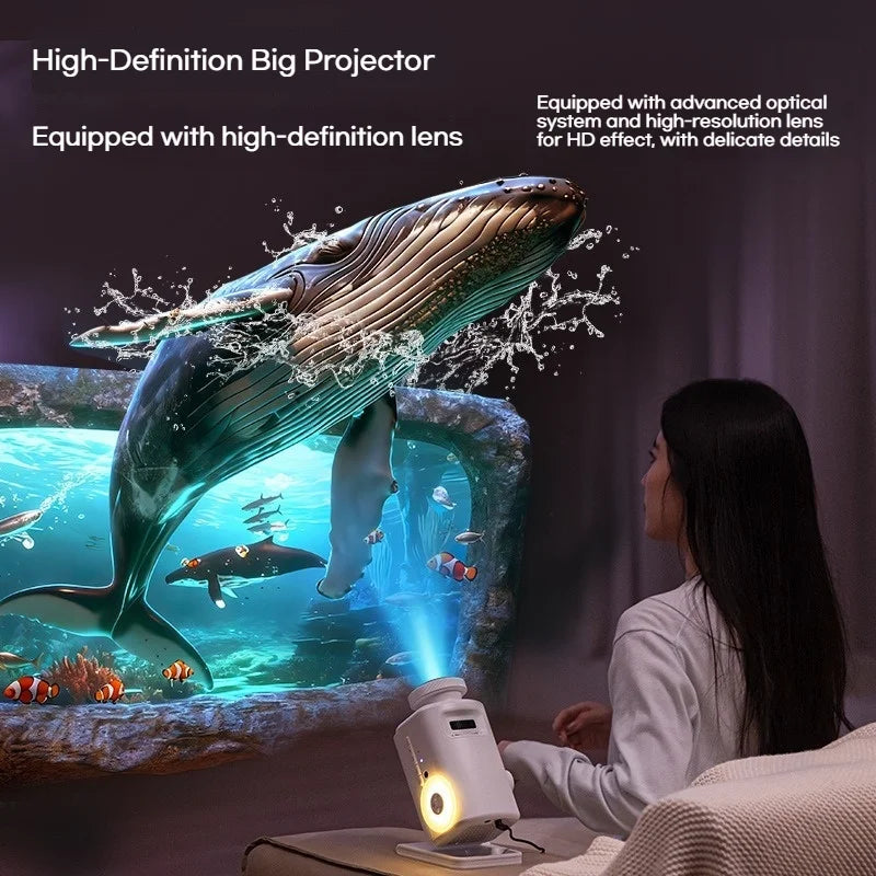 Holographic Star Projector: 60 Dynamic Scenes, 3D HD Floating, Home Cinema Effect, Kids Bedroom Light HIP