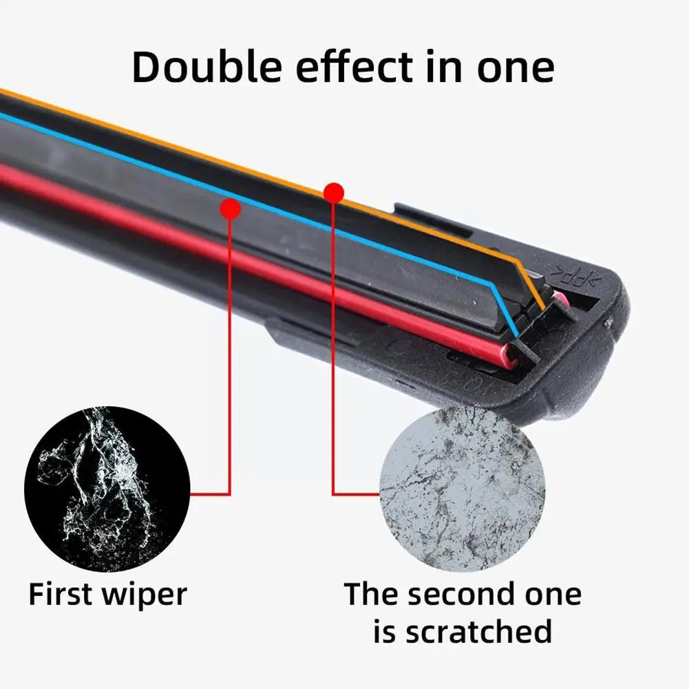 Car Windshield Wiper Blades Universal Water Repellent Wiper Blades Soft Double Layer Rubber Frameless Bracketless Car Wipers HIP
