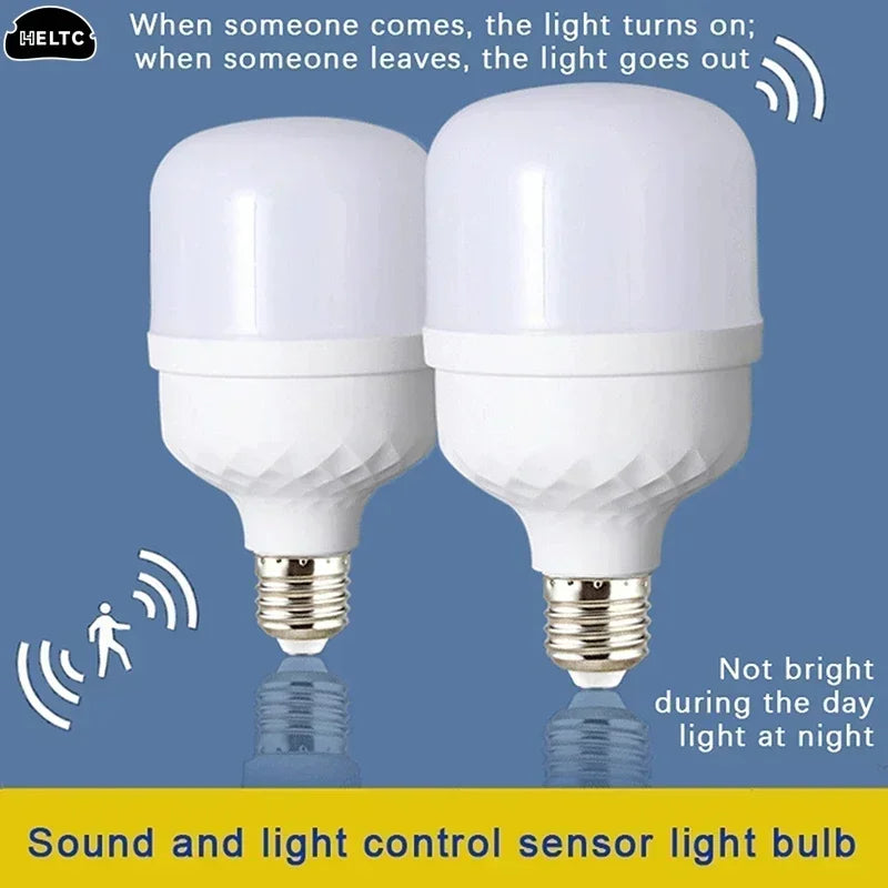 Sound Sensor LED Bulb E27 Voice Sensor Light Bulbs Saving Energy High Brightness Lamp For Stair Pathway Warehouse Garden 220V HIP