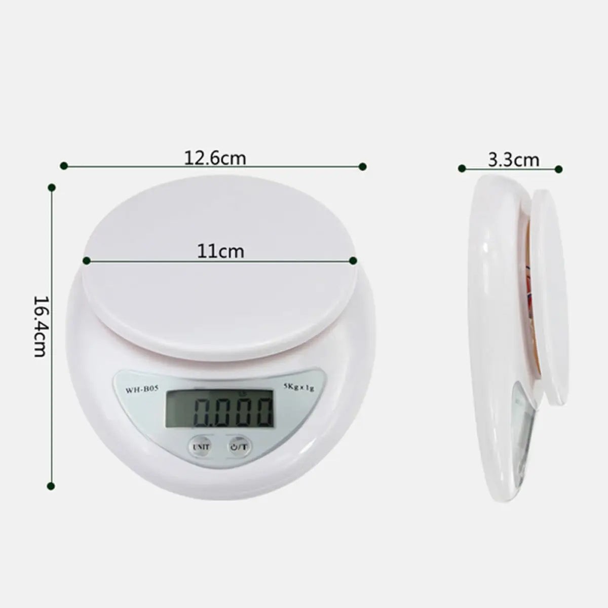 5kg Digital Kitchen Scale – LCD Display, 1g Precision Digital Kitchen Scale HIP