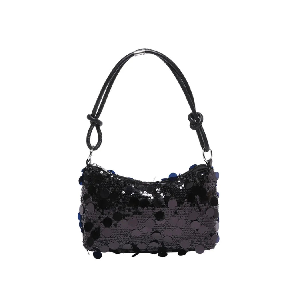 Sparkling Sequin Shoulder Bag | Korean Style Glam Tote Sequin Shoulder Bag HIP Black