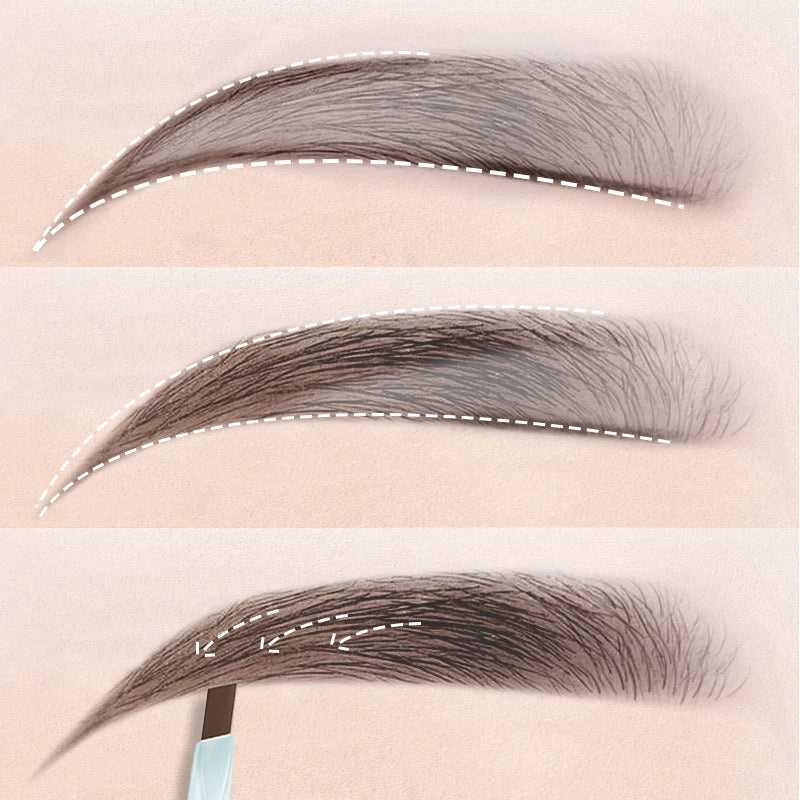 Double Head Eyebrow Natural Smooth Triangular Automatic Brow Pen Waterproof Long-Lasting Black Brown Eyes Brow Pencil with Brush HIP