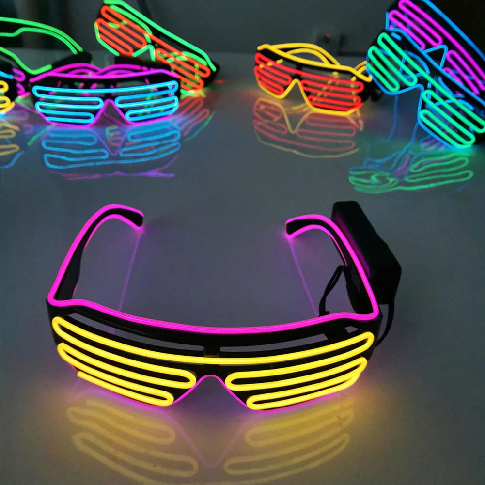 Glowing Glasses LED Gafas Luminous Bril Neon Christmas Glow Sunglasses Flashing Light Glass for Party Supplies Prop Costumes New HIP