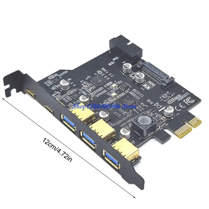 USB 3.2 Gen1 Type-C PCIe Card Hub – 5-Port PCI Express Adapter PCIe USB Expansion Card HIP