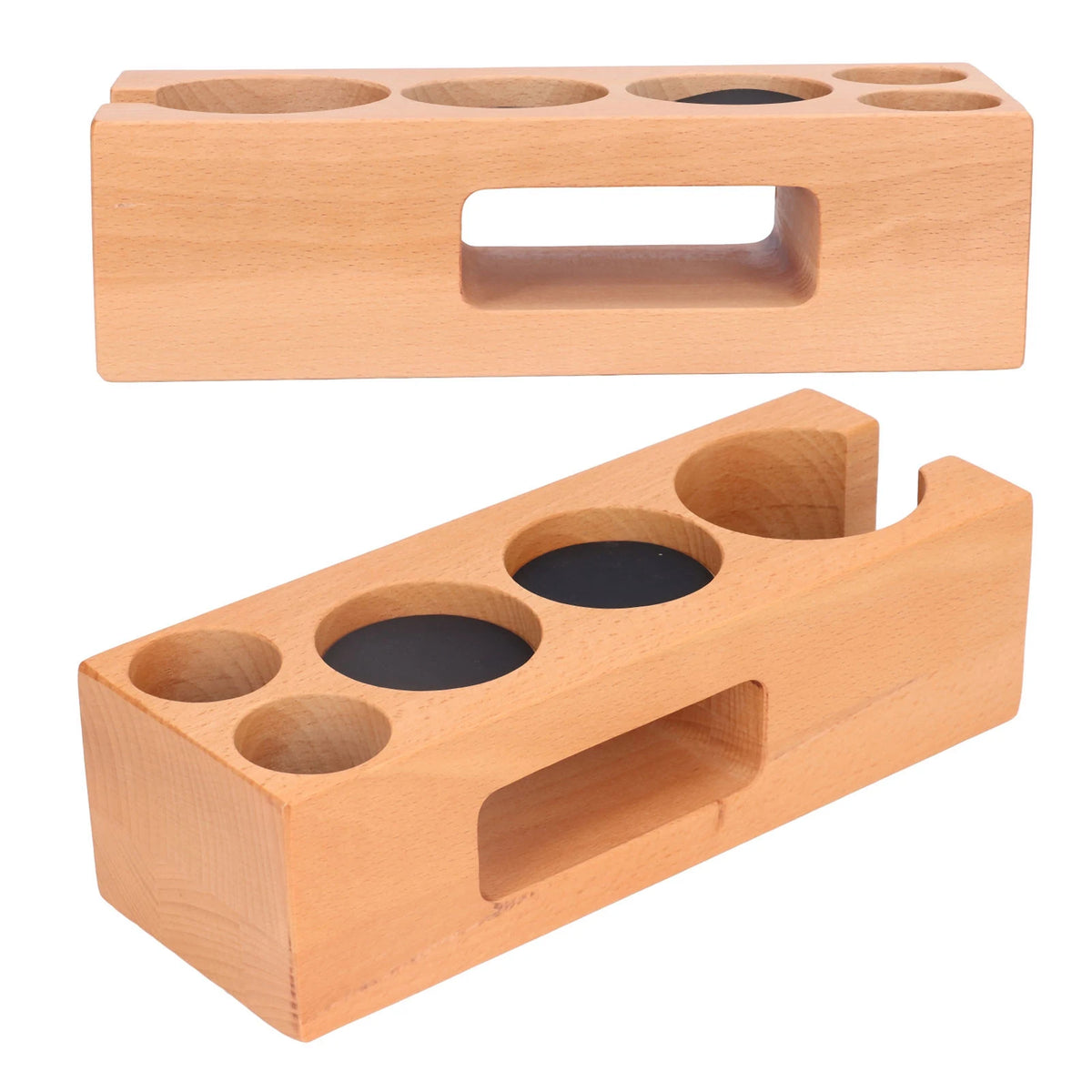 Wood Coffee Filter Tamper Holder Coffee Tamper Mat Stand Exquisite Card Slot Design for 2.3in Coffee Machine Handle Bracket HIP