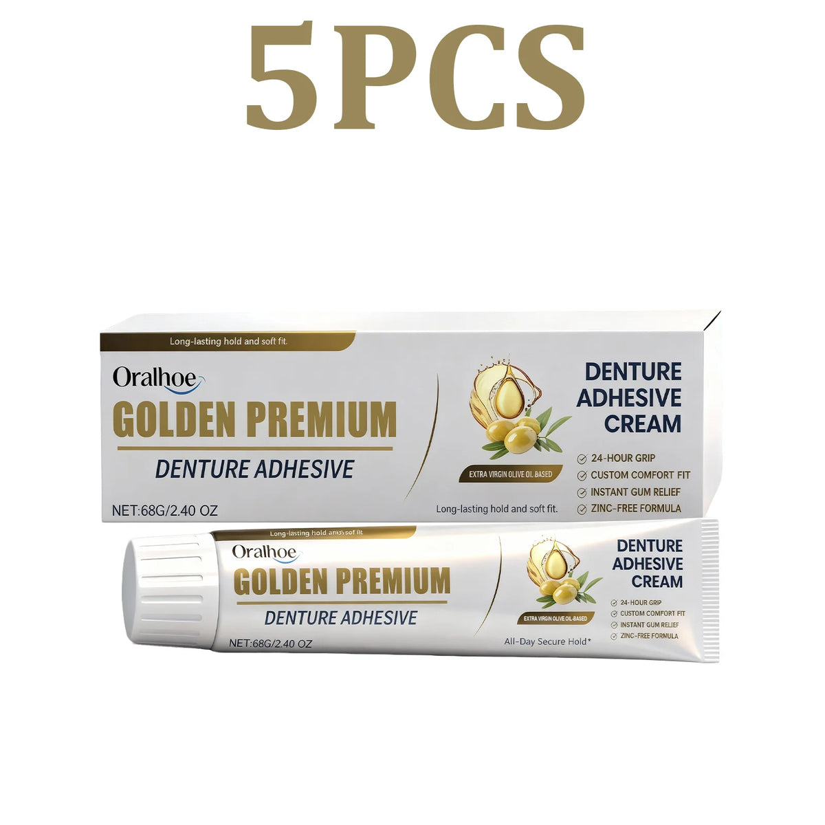 Denture Adhesive Cream – Long-Lasting Secure Hold | 68g Denture Adhesive Cream HIP 5PCS