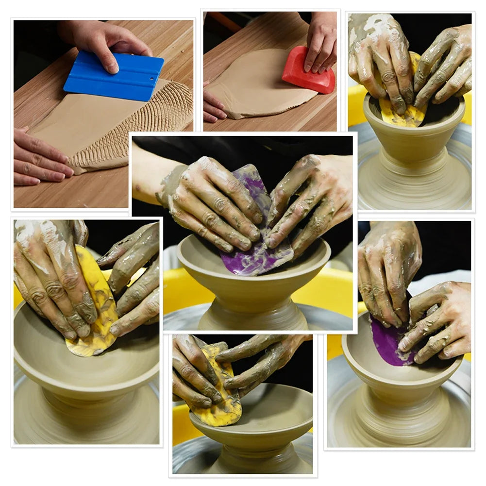 Rubber Scraper Pottery Tools Art Cutter Multi-Spec DIY Sculpture Ceramic Clay Auxiliary Clay Trimming Sculpture Shaping Tools HIP