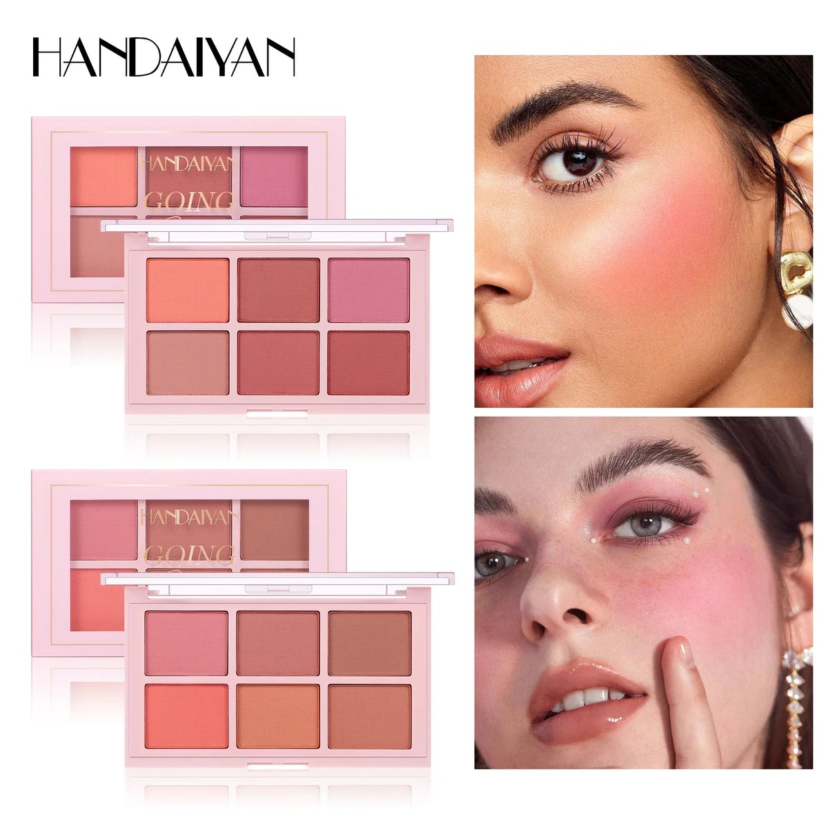 Handaiyan Matte Blush Palette – Contour, Highlight & Blush Powder Blush Palette HIP