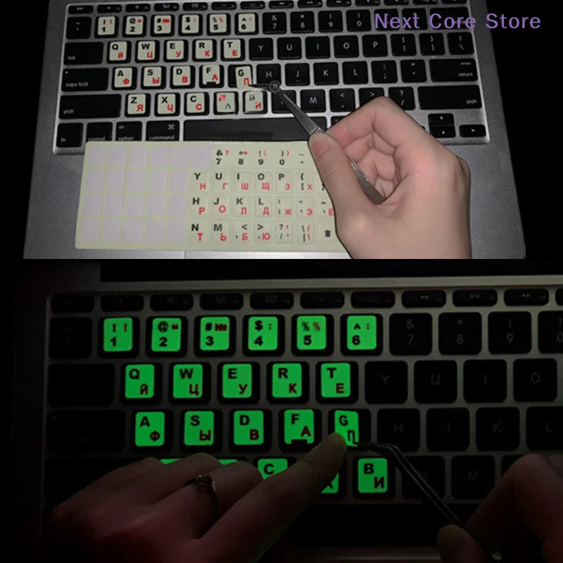 Luminous Keyboard Stickers – English, Russian & Arabic Labels Keyboard Sticker HIP
