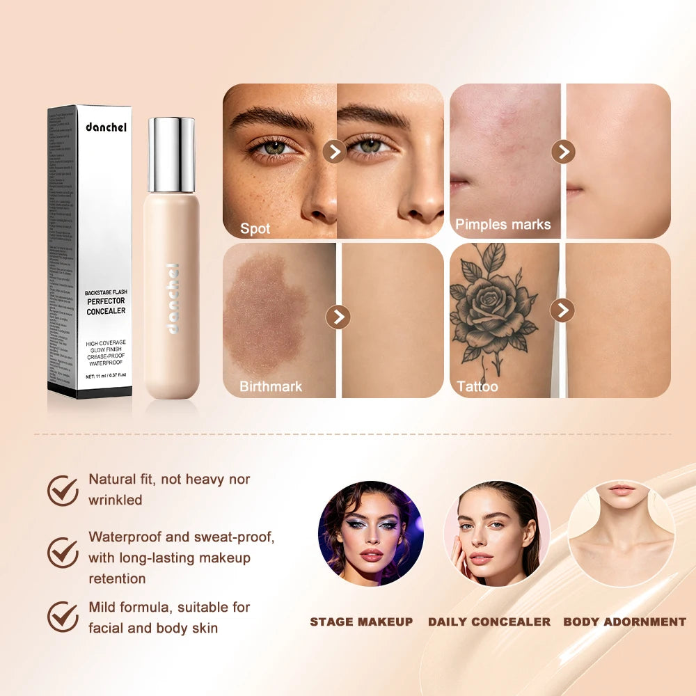 8 Shade Full Coverage Concealer Liquid Foundation Perfector Concealer Makeup High Coverage Base Makeup Cushion Foundation Cream HIP