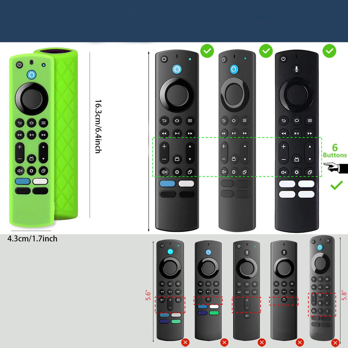 2-Pack Glow in Dark Silicone Case for Firestick 4K Max Remote Remote Control Case HIP