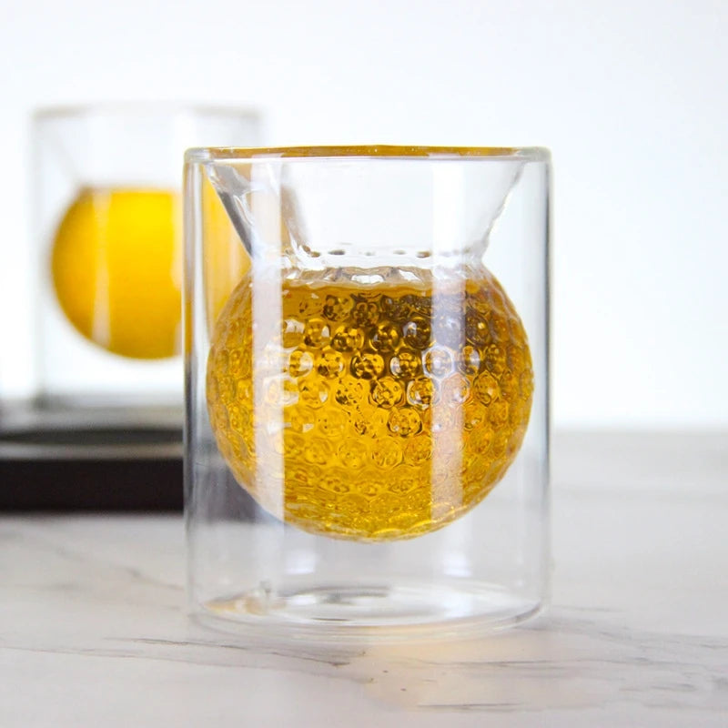 Golf Ball Double-Wall Borosilicate Glass Tumbler 150ml Double Wall Tumbler HIP