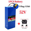 52V 20Ah 18650 Lithium Battery 14S5P with BMS & Charger Lithium Battery Pack HIP T Plug-XT60-1Battery
