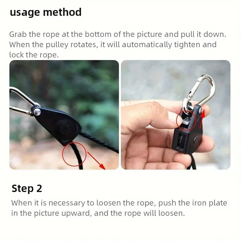 Camping Tent Tie Down Rope Tightener Wind Rope Buckle Tent Rope Tightener HIP