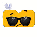 Cartoon Glasses Raised Eyebrow Car Windshield Sun Shade Car Windshield Shade HIP M