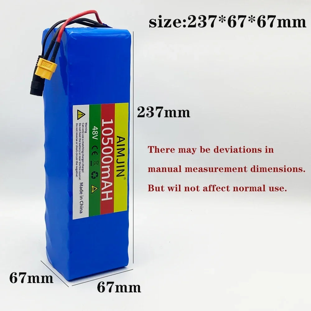 48V 10.5Ah 13S3P Li-Ion E-Scooter Battery Pack + BMS & Charger E-Scooter Battery Pack HIP