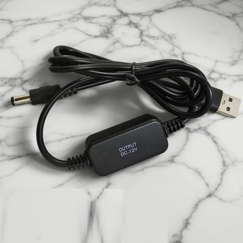 5V to 12V USB Boost Converter Cable for Router & Fan USB Boost Converter Cable HIP Black