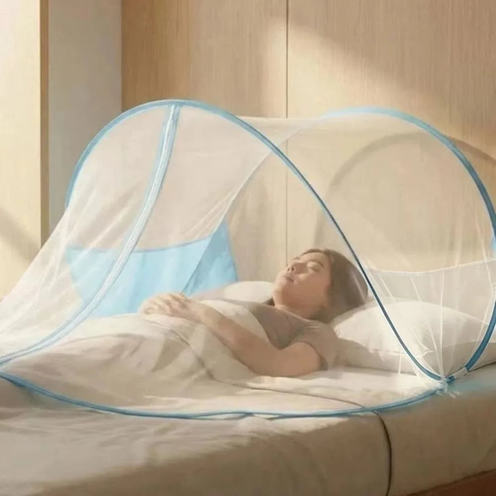 Foldable Pop-Up Bed Mosquito Net with Zipper – No Install Pop-Up Mosquito Net HIP
