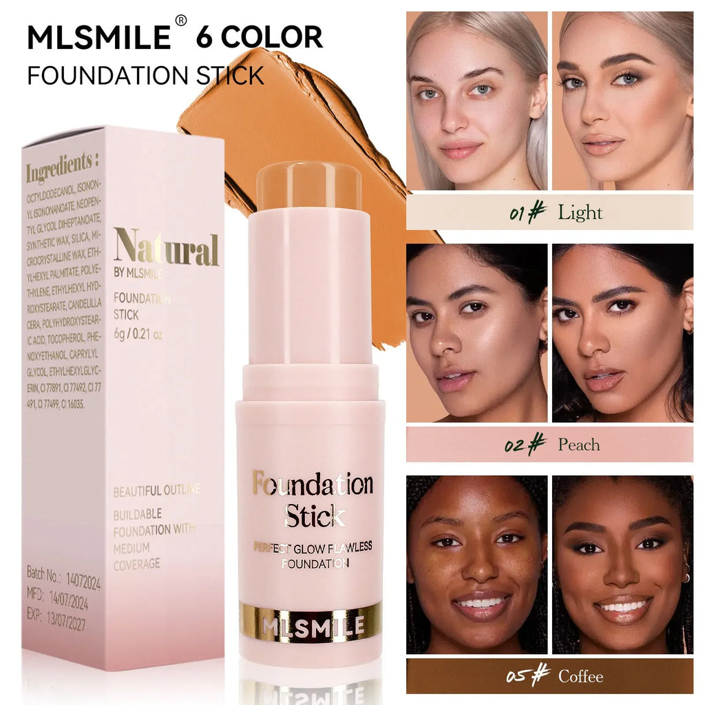 Matte Foundation Stick Oil Control Primer BB Cream Medium Coverage Light Bronzer Sculpt Face Outline Contour Brighten Concealer HIP
