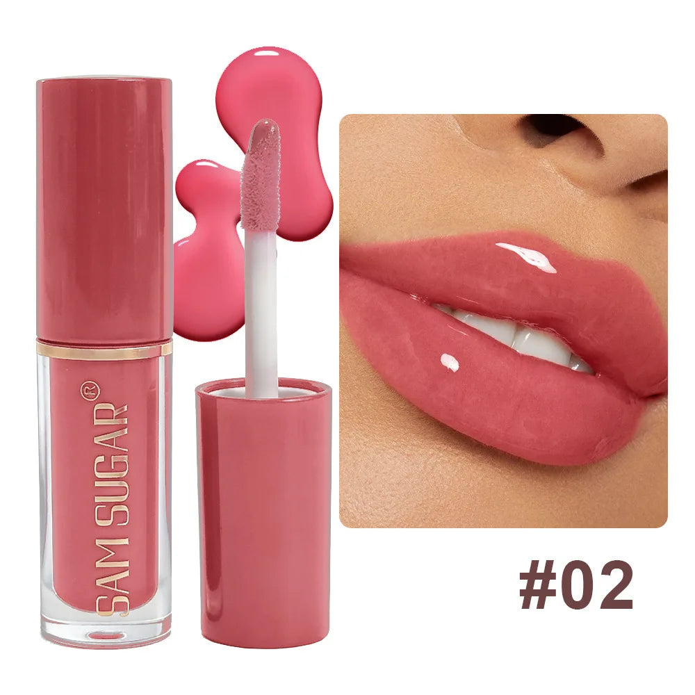 Portable 6 Colors Abundant Lip Gloss Tint Hydrating Moisturizing Lip Glaze Lip Plumper Lasting Make Up Liquid Lipstick Cosmetics HIP 02