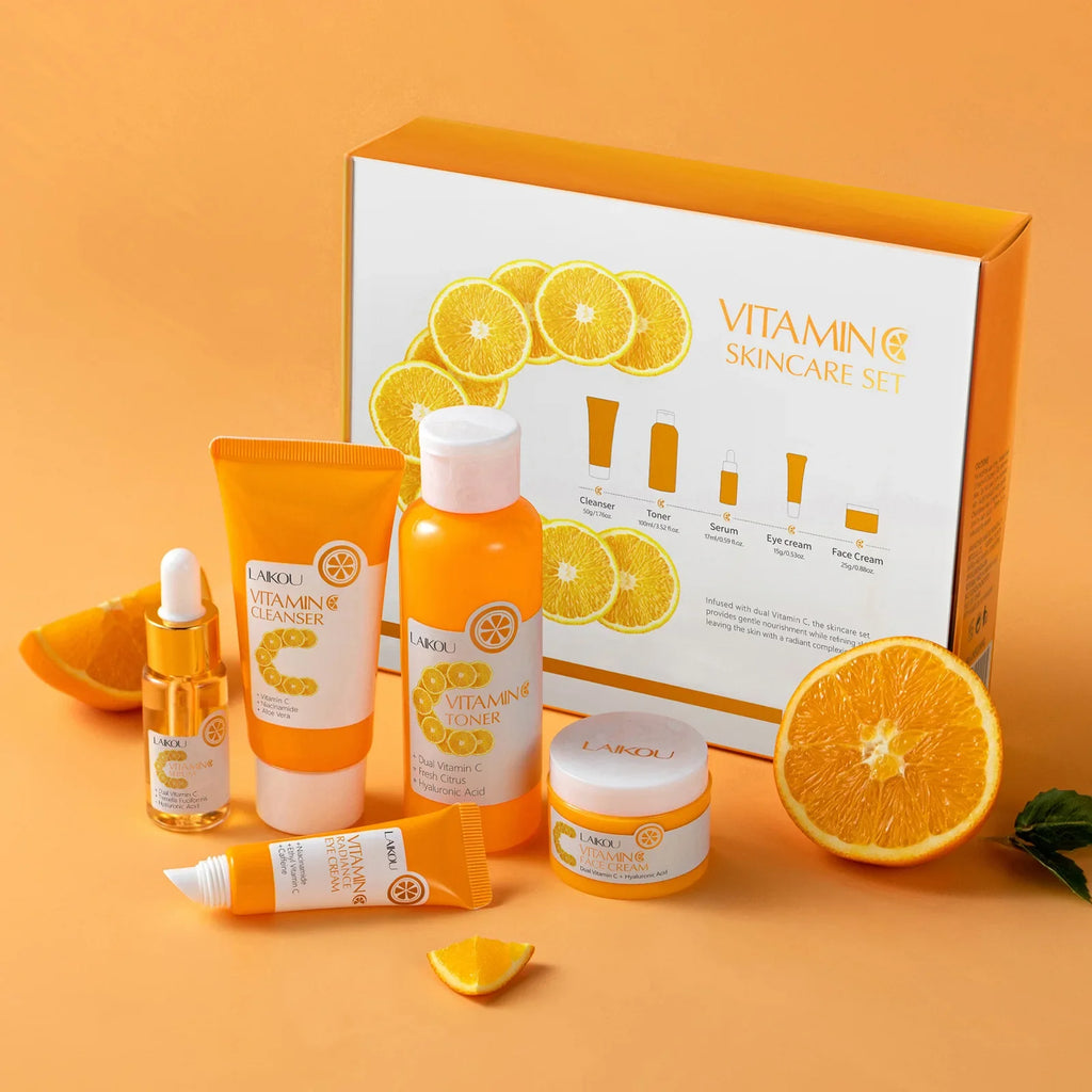 LAIKOU Vitamin C Skincare 5-Piece Set – Brighten & Hydrate Vitamin C Skincare Set HIP
