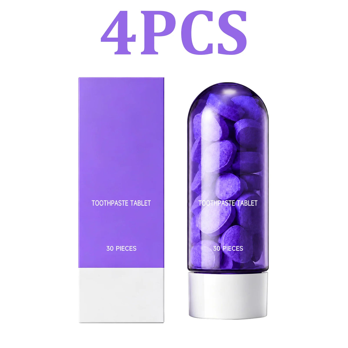 Purple Mint Toothpaste Tablets – Brightening & Fresh Breath Toothpaste Tablets HIP 4PCS