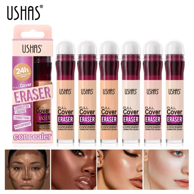 USHAS Sponge Tip Concealer – 12 Shades, Full Cover Waterproof Liquid Concealer HIP
