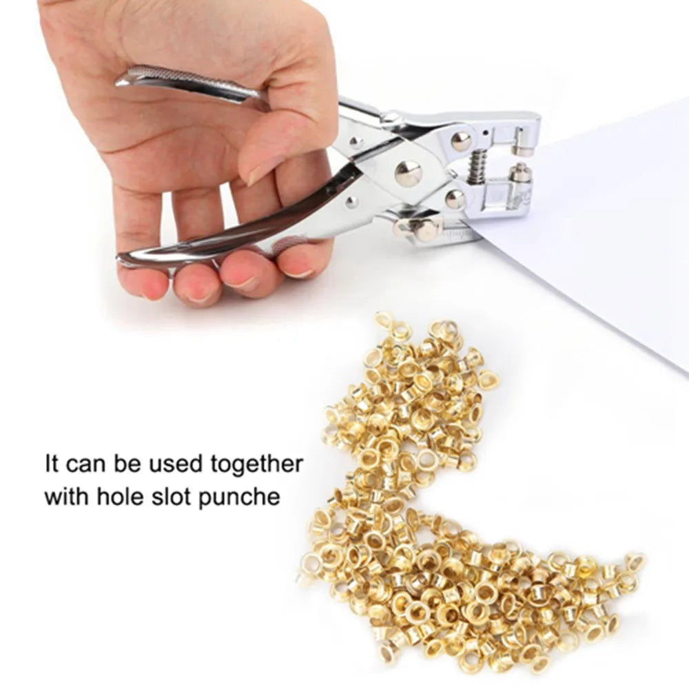 250-Piece Gold Metal Eyelets 4.5mm with Storage Box Metal Binding Eyelets HIP