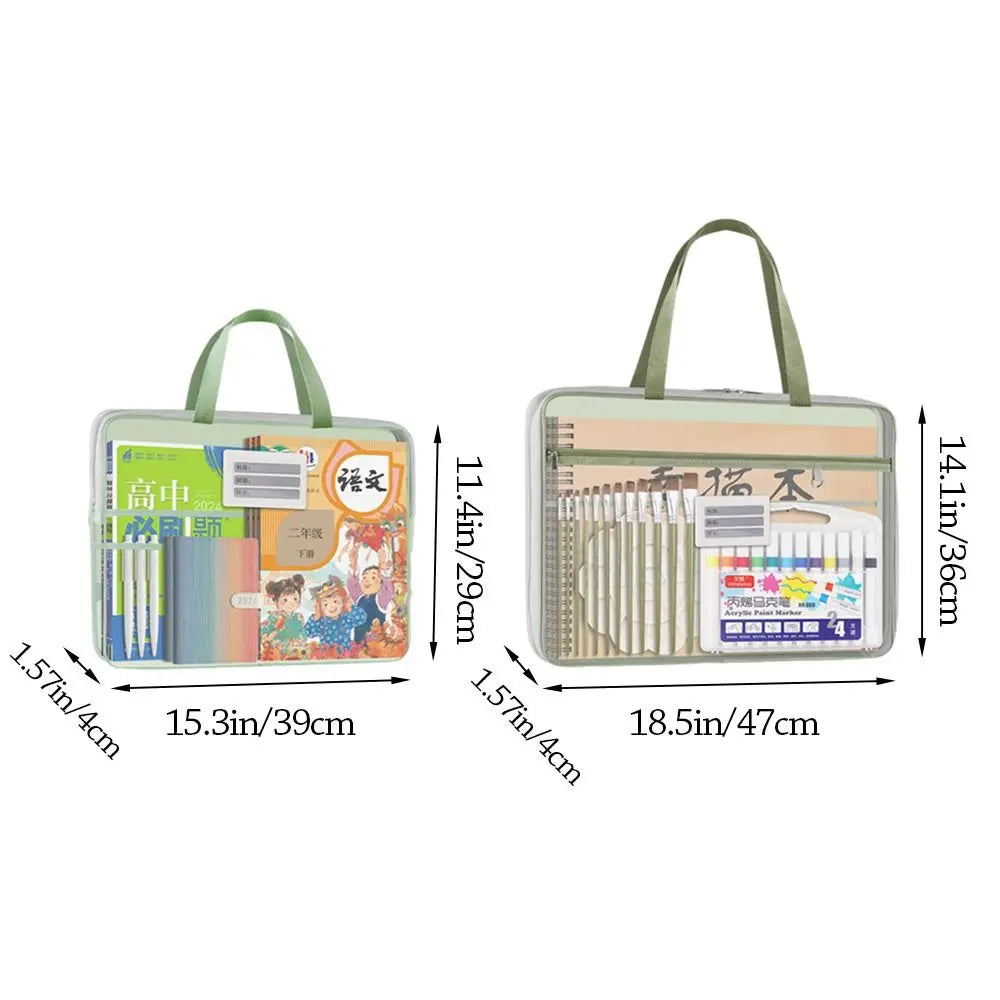 A3 Nylon Mesh Zipper Pouch – Large Capacity Document Bag Document Storage Bag HIP