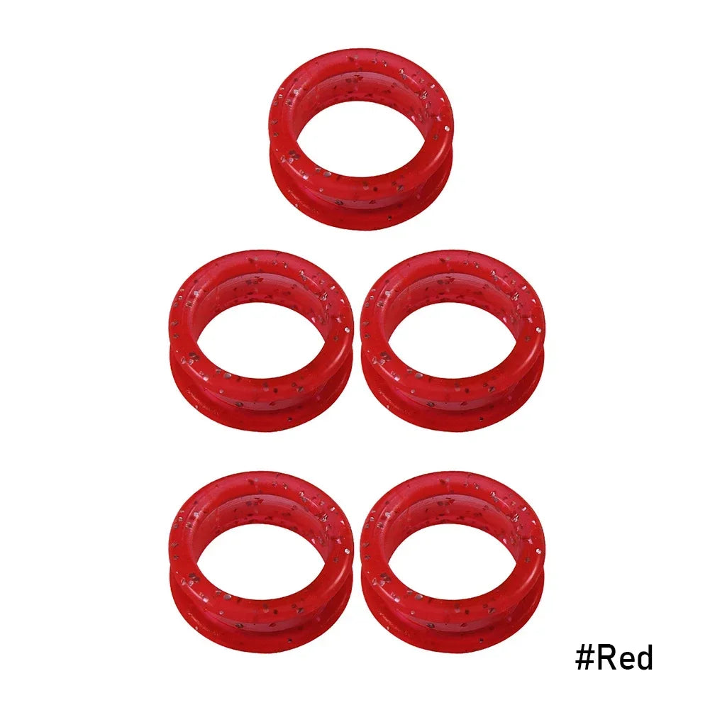 5PCS Finger Rings Pet Scissor Silicone Finger Rings Hairdressing Scissor Silicone Finger Ring Pet Scissor Colored Finger Ring HIP Red
