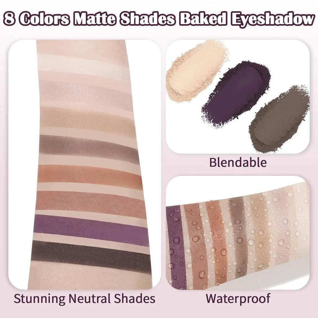 UCANBE 8-Color Eyeshadow Palette – Nude Smokey Earthy Tones Eyeshadow Palette HIP