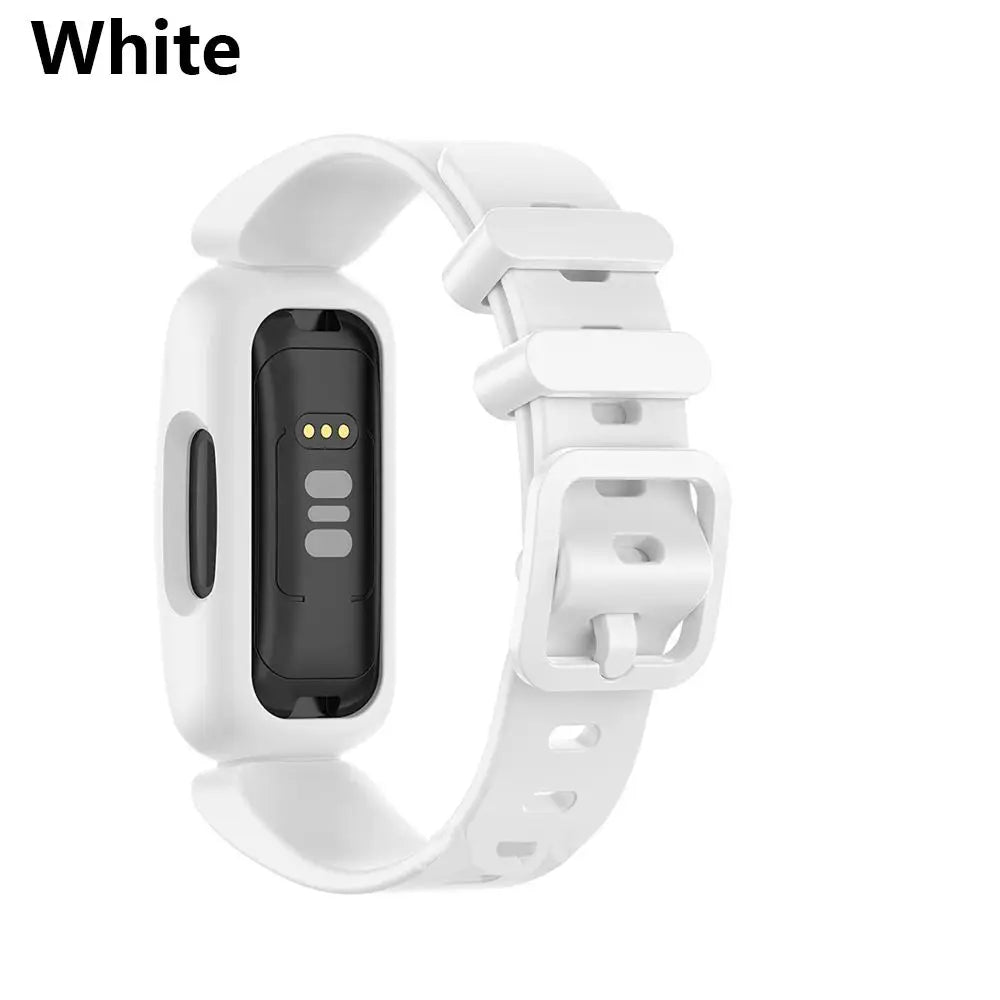 Silicone Band for Fitbit Ace 3 & Inspire 2 – Kids Strap Watch Replacement Band HIP white