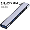 4-in-1 USB 3.0 Hub & USB-C Docking Station | OTG Adapter USB Hub Docking Station HIP Type-C 60W
