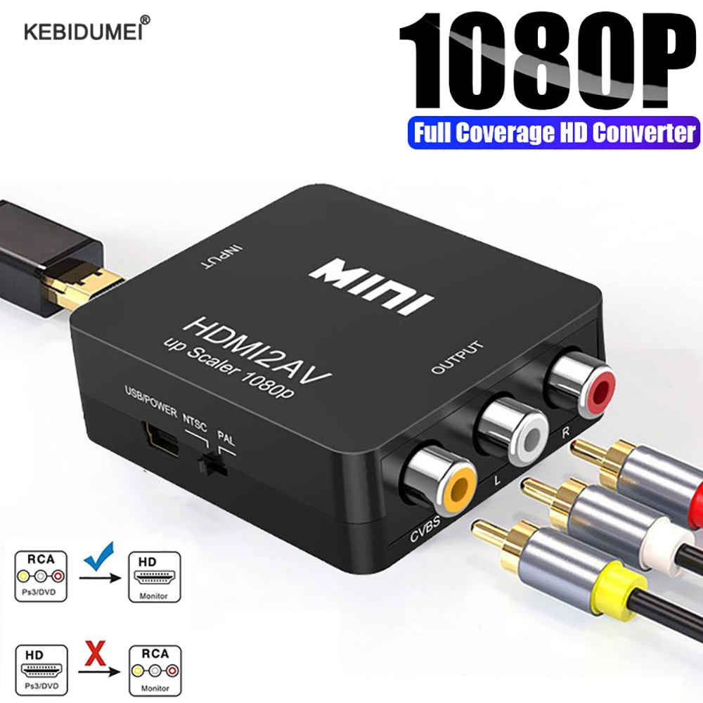 AV to HDMI Converter – RCA to HDMI Adapter 1080P 720P AV to HDMI Converter HIP