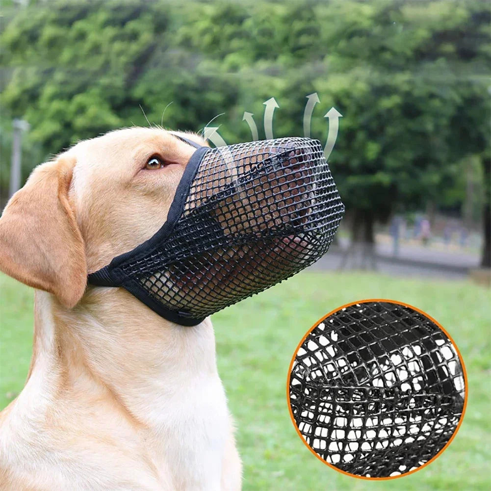 Soft Mesh Covered Dog Muzzle Poisoned Bait Protection With Adjustable Straps Prevent Biting Chewing And Licking HIP