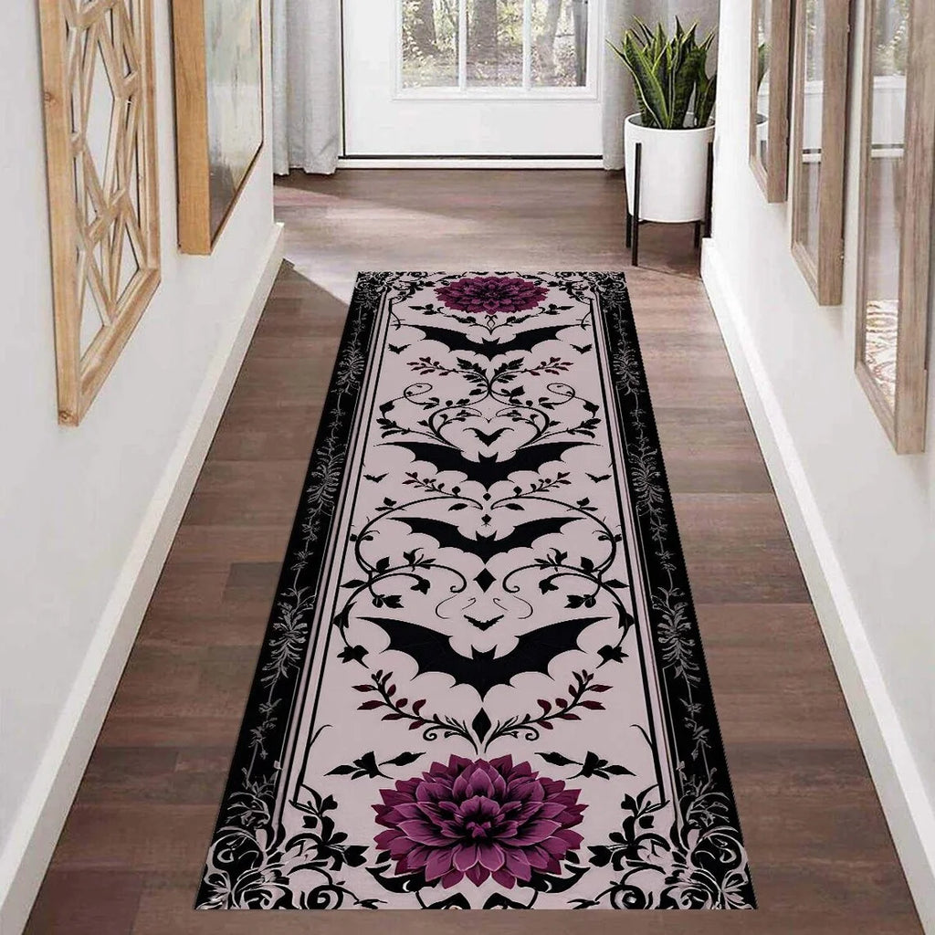 Gothic Bat Floral Runner Rug – Anti-Slip Floor Mat | HIP Gothic Runner Rug HIP 3 40x120cm-Felt