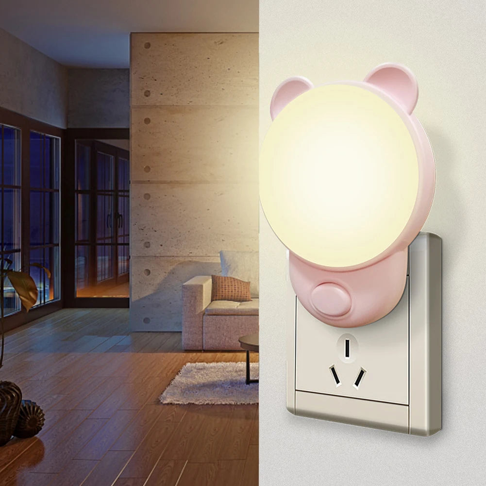 Plug LED Energy Saving LED Dimmer Baby Nursing Eye Sleep Light Bedroom Sleep Light Cute Mini Lamp LED Plug-in Night Light HIP