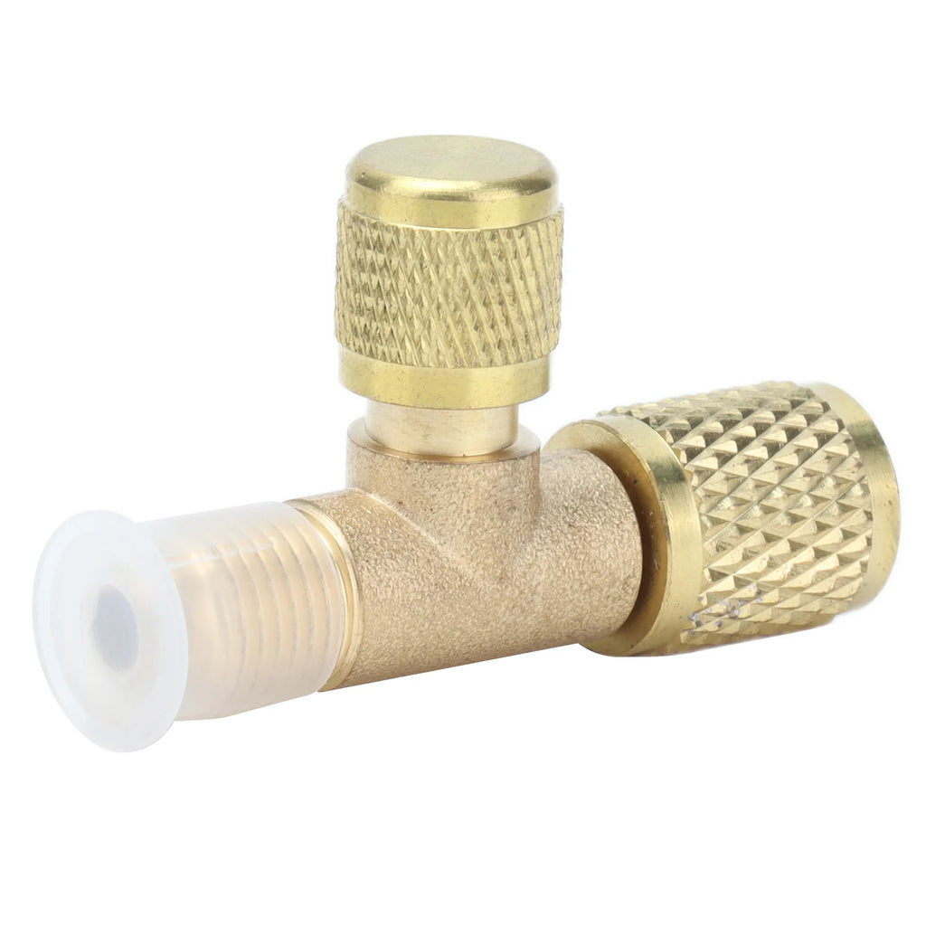1/4SAE Exhaust Valve Air Conditioning Refrigeration Charging Adapter Valve for R22 R12 R134 Refrigerant Charging Valve HIP Gold