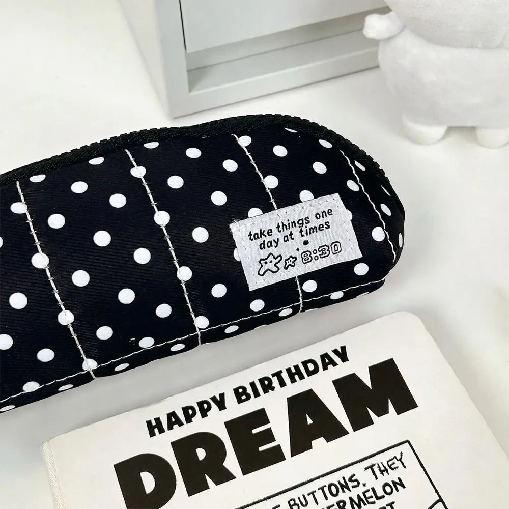 Polka Dot Pencil Case – Large Capacity Stationery Organizer Pencil Case HIP