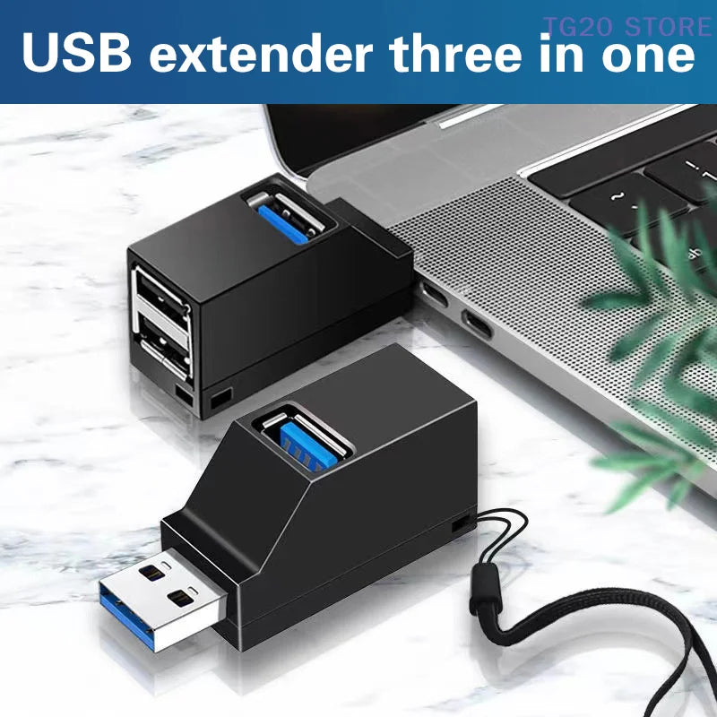 Mini USB 3.0 Hub – 3-Port High-Speed Splitter for PC & Laptop USB Hub HIP