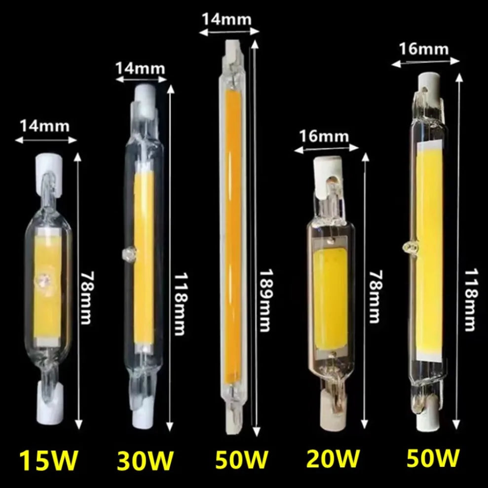 R7S COB LED Tube Bulb 78mm 118mm 189mm – Halogen Replacement LED Tube Bulb HIP