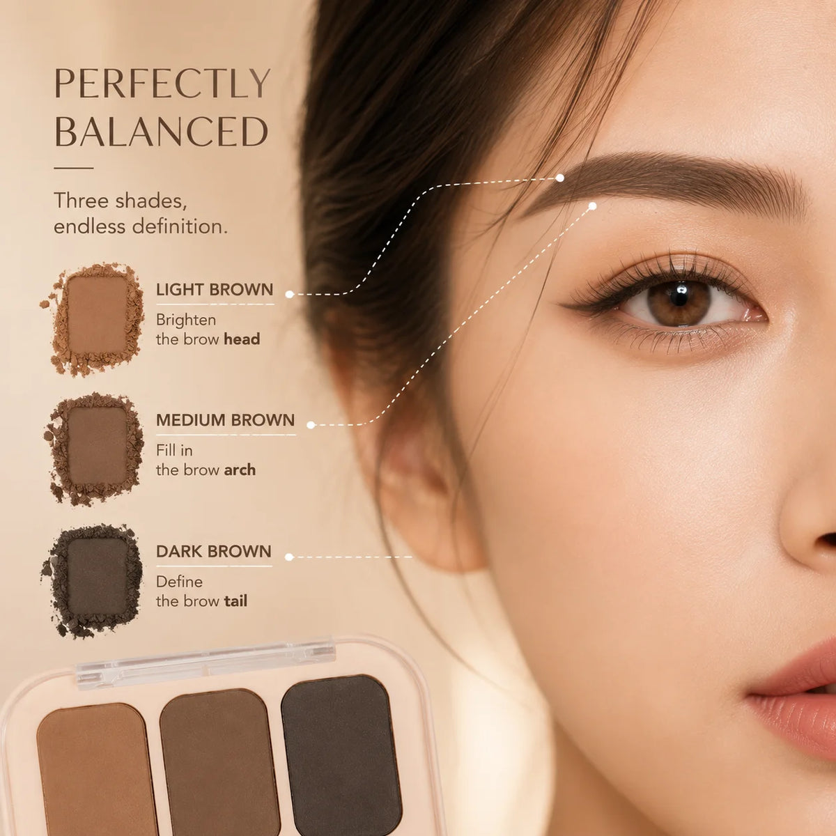 3-Color Eyebrow Powder Palette – Waterproof & Long-Lasting Eyebrow Powder Palette HIP