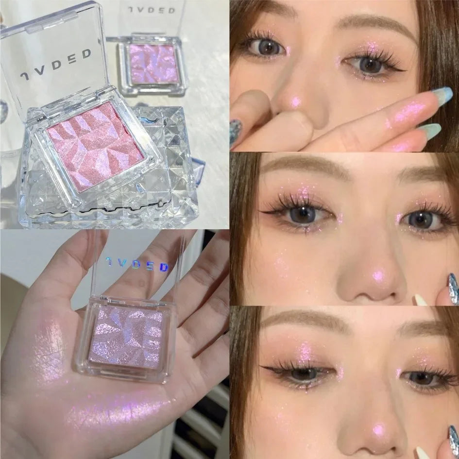 Highlighter Eyeshadow Palette Monochrome Diamond Sparkling Fine Shimmer Sequin Pearly Chameleon 3D Eye Shadow Pigment Contour HIP